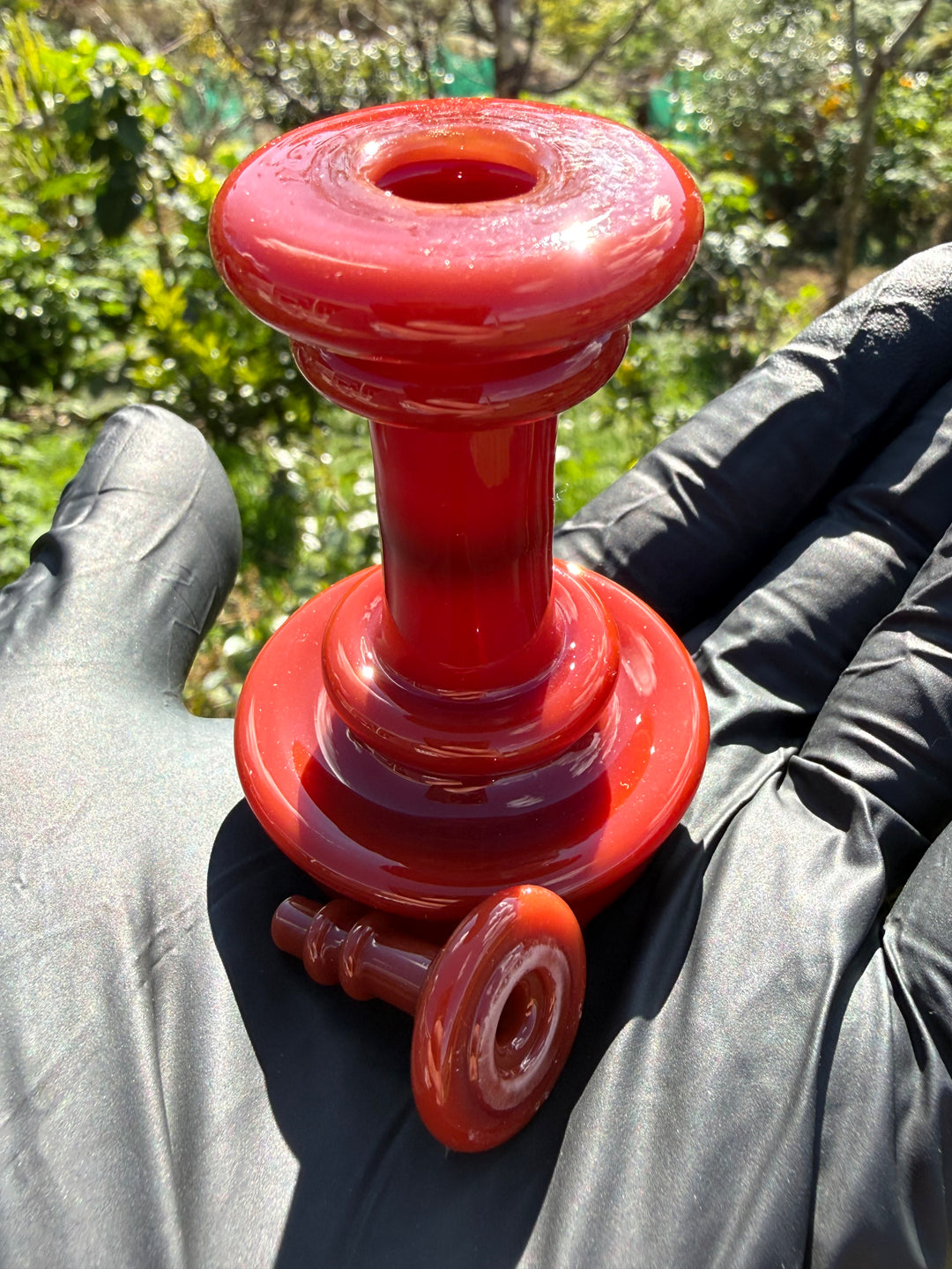Yeti Glass Puffco Peak Dry Top/Joystick Set - Cad Red