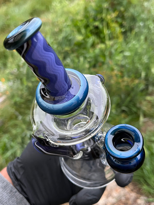 Uzzi Glass Wigwag Donut Recycler - Fade To Black/Purple Mountains