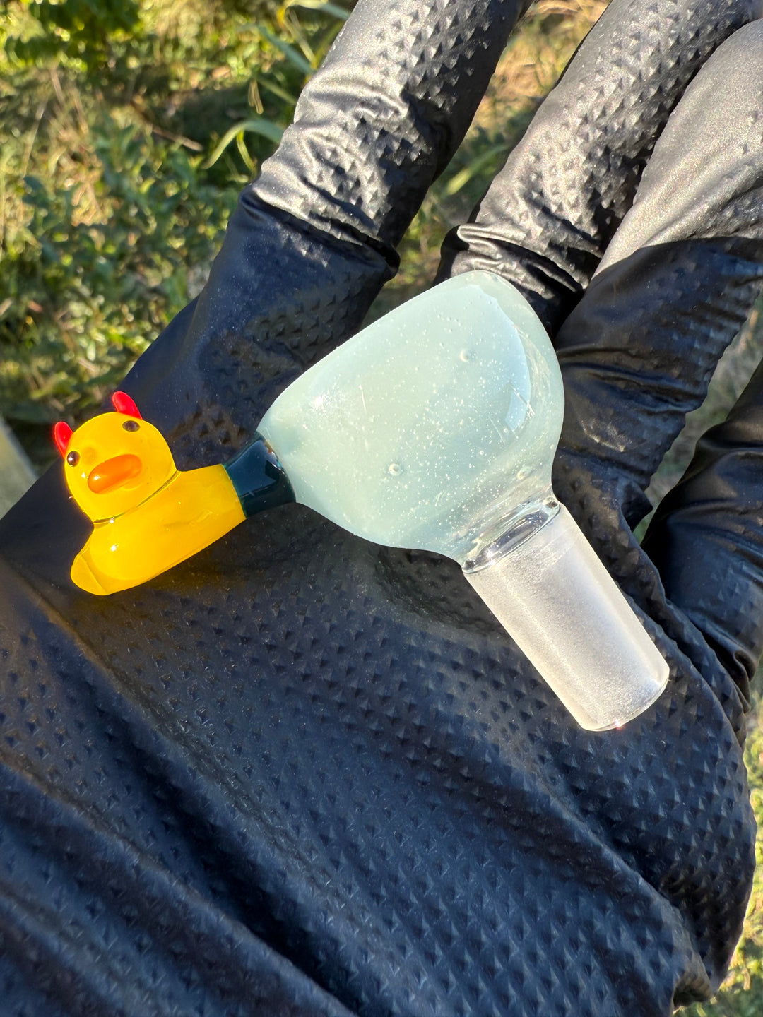 Waffle Glass Slide - Duck Handle
