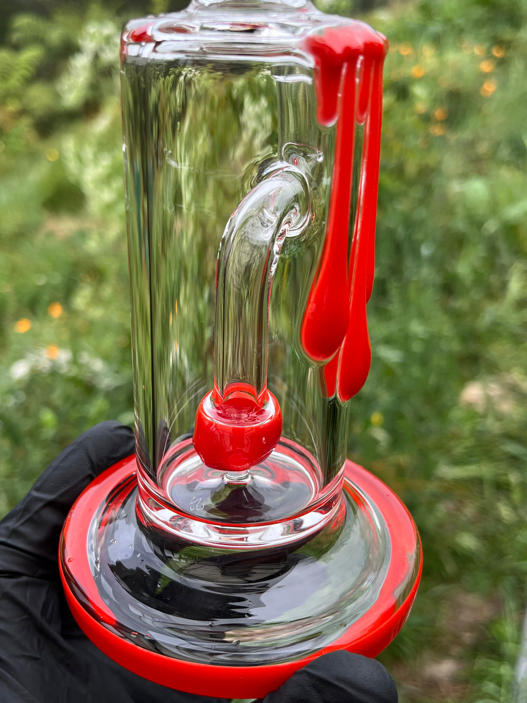 Uzzi Glass Drip Jammer Two Hole Perc - Poppy