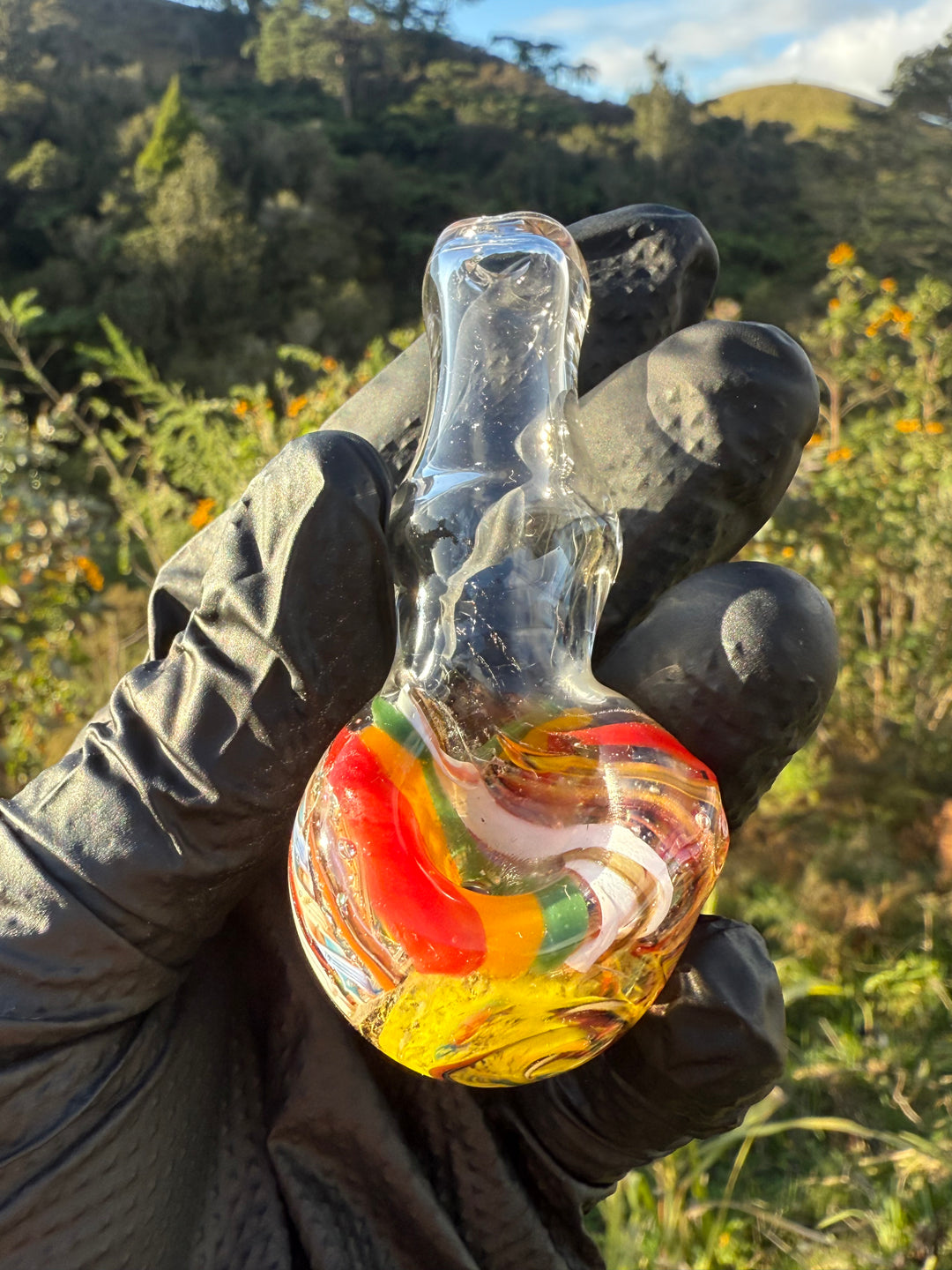 Green Thumb Bob Glass Spoon - Clear/Multicoloured #2