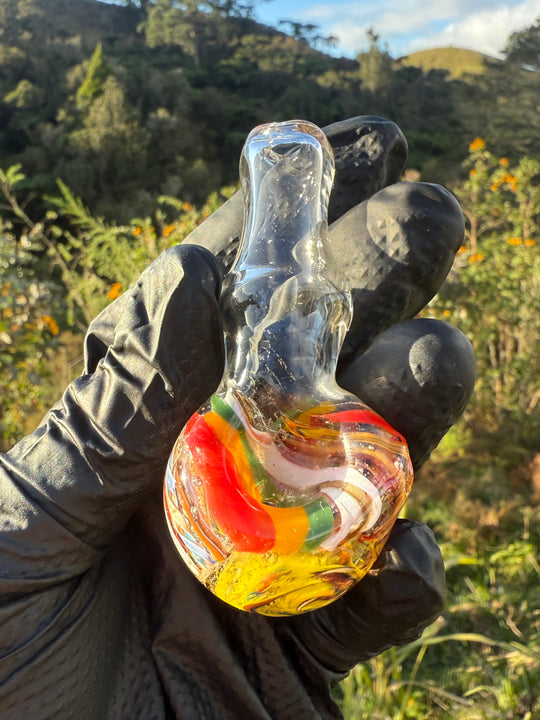 Green Thumb Bob Glass Spoon - Clear/Multicoloured #2