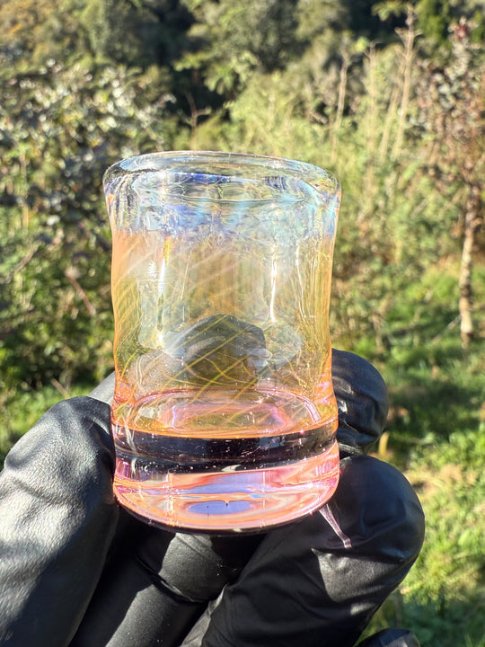 Jims Glass Blowing Spiral Chop Glass - Gold Fumed