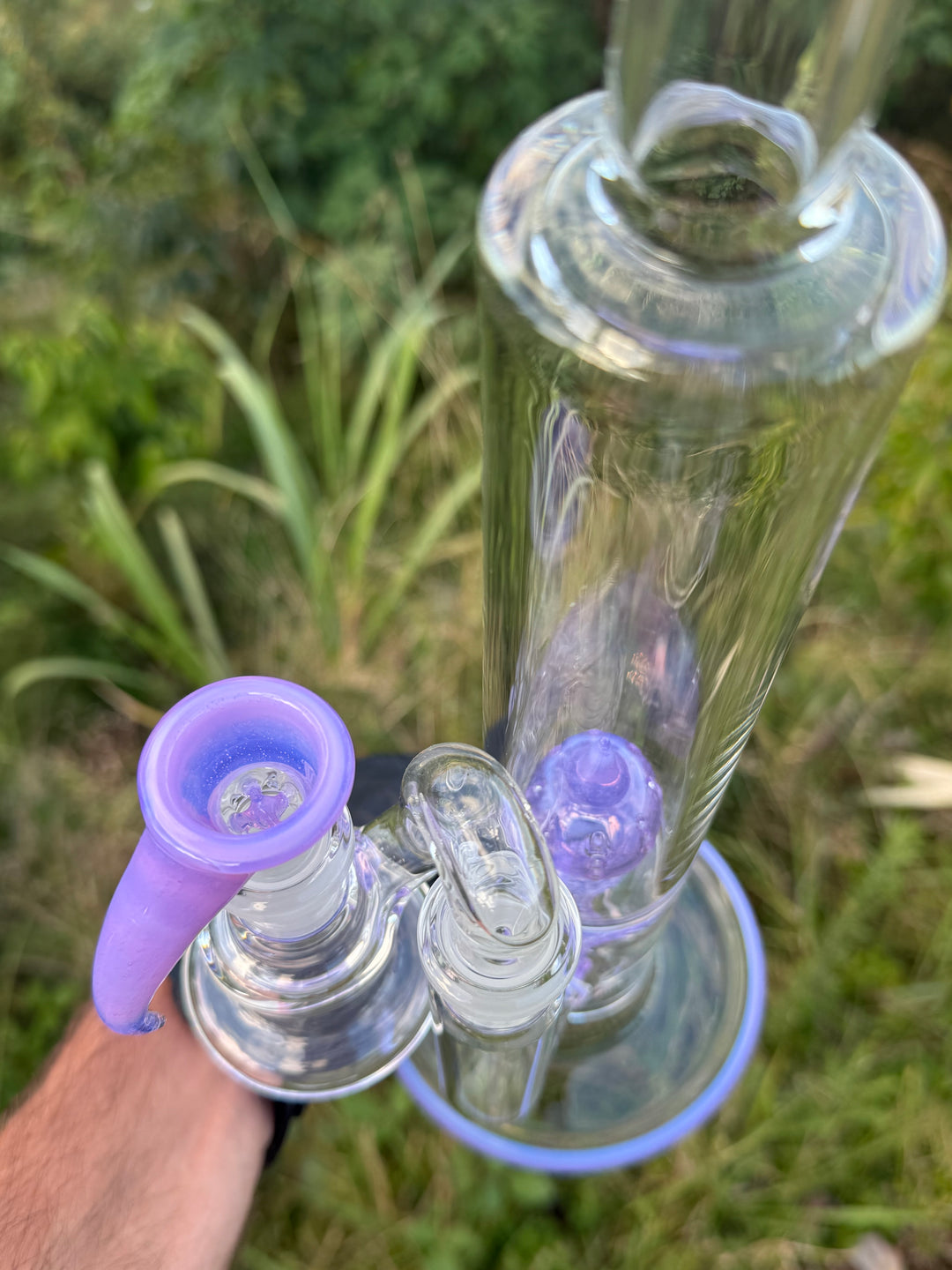 Uzzi Glass Stemline To Imperial Bent Neck Tube - Pink Slyme