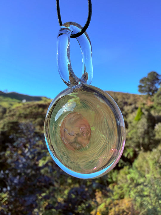 Jims Glass Blowing Fumicello Pendant - Gold/Silver Fumed