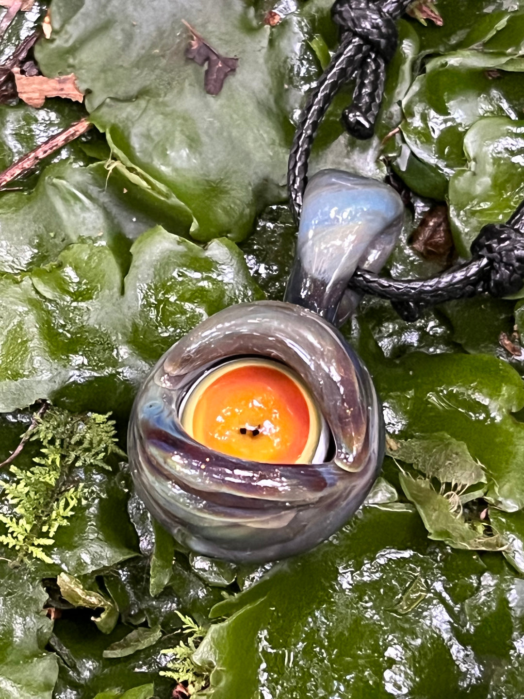 Jamie Clement Moving Eye Pendant - Andromeda/Custom Amber Purple