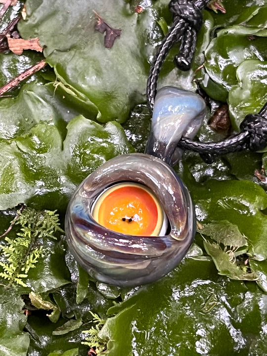 Jamie Clement Moving Eye Pendant - Andromeda/Custom Amber Purple